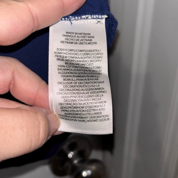 Polo Ralph Lauren Classic Fit V-Neck T-Shirt in navy blue cotton SZ L - Picture 7 of 7